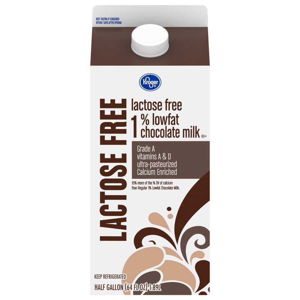 slide 1 of 3, Kroger Lactose Free Low Fat Chocolate Milk, 1/2 gal