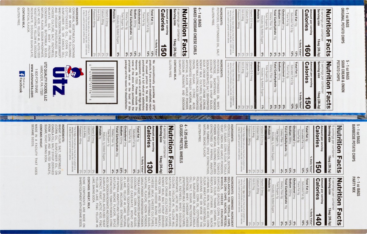 slide 2 of 7, Utz 28 ct Utz Snack Pack Variety Box, 28 ct