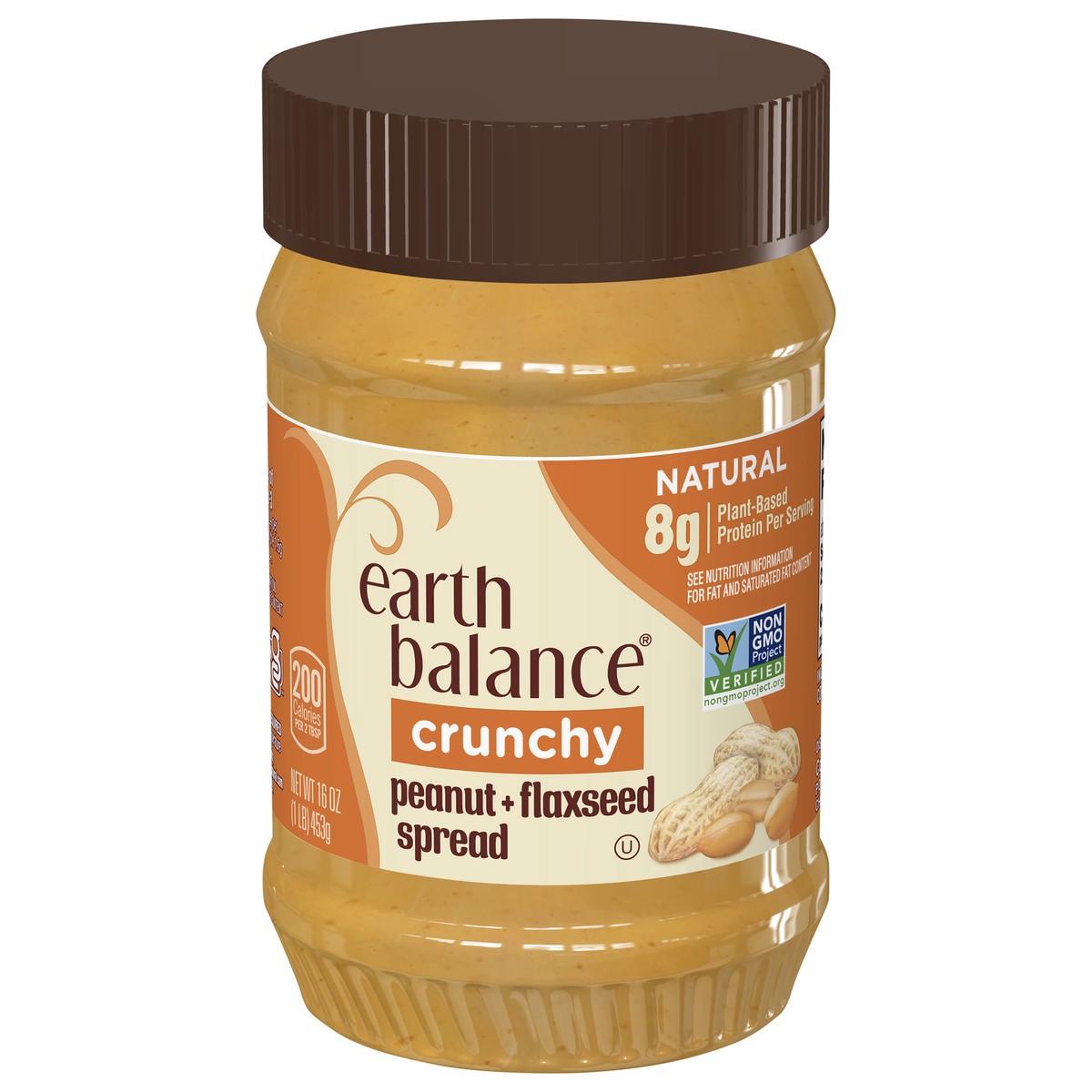 slide 1 of 5, Earth Balance Crunchy Natural Peanut Butter, 16 oz