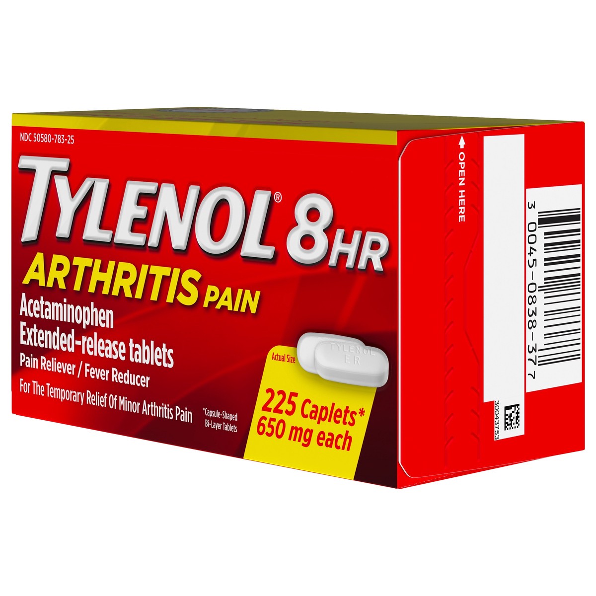 slide 6 of 11, Tylenol 8 Hour Arthritis Pain Relief Extended-Release Tablets, 650 mg Acetaminophen, Joint Pain Reliever & Fever Reducer Medicine, Oral Pain Reliever for Arthritis & Joint Pain, 225 Count, 225 ct