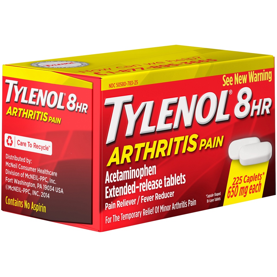 slide 2 of 6, Tylenol 8 Hour Arthritis Pain Relief Extended Release Tablets, 650 mg Acetaminophen, Joint Pain Reliever & Fever Reducer Medicine, Oral Caplets for Arthritis & Joint Pain, 225 ct