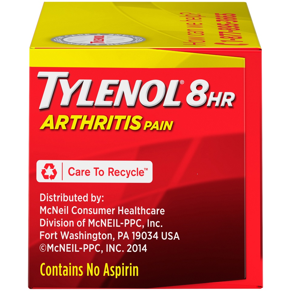 slide 4 of 6, Tylenol 8 Hour Arthritis Pain Relief Extended Release Tablets, 650 mg Acetaminophen, Joint Pain Reliever & Fever Reducer Medicine, Oral Caplets for Arthritis & Joint Pain, 225 ct