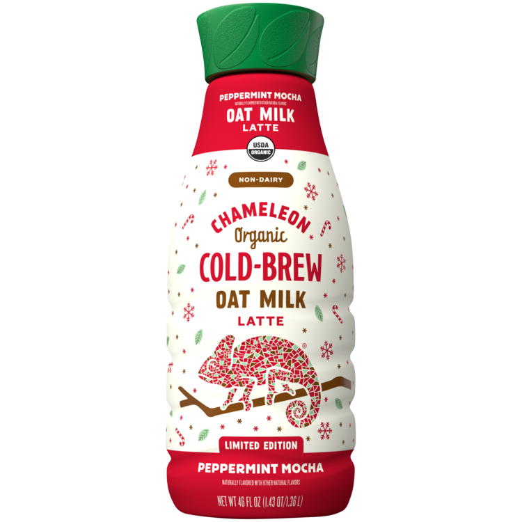 slide 5 of 5, Chameleon Cold-Brew Organic Non-Dairy Peppermint Mocha Flavored Oat Milk Latte Cold Brew Coffee, 46 Fl Oz, 46 oz