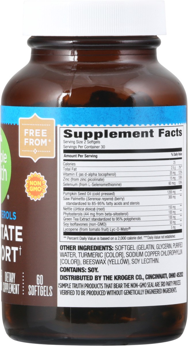 slide 5 of 9, Simple Truth Softgels Phytosterols Prostate Support 60 ea, 60 ct