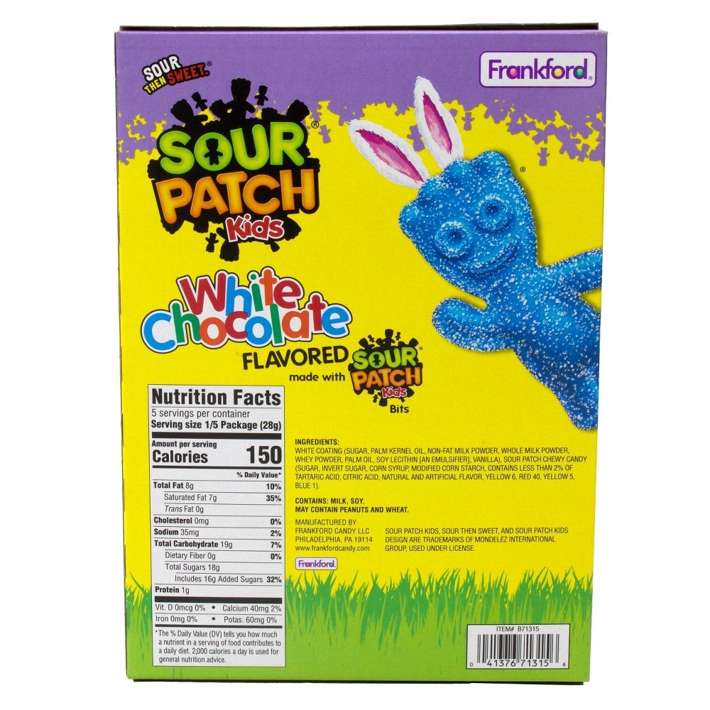 slide 2 of 2, Sour Patch Kids Easter White Chocolate Bunny, 5 oz