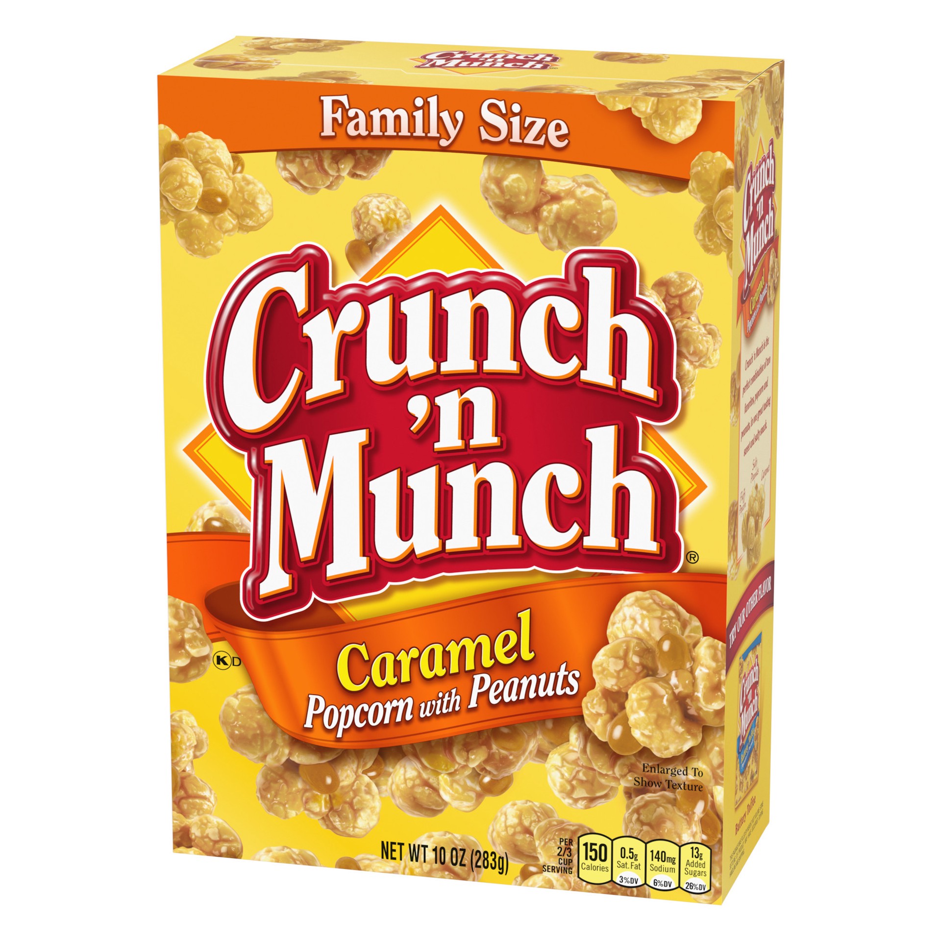 slide 3 of 5, Crunch 'n Munch Family Size Caramel Popcorn with Peanuts 10 oz, 10 oz