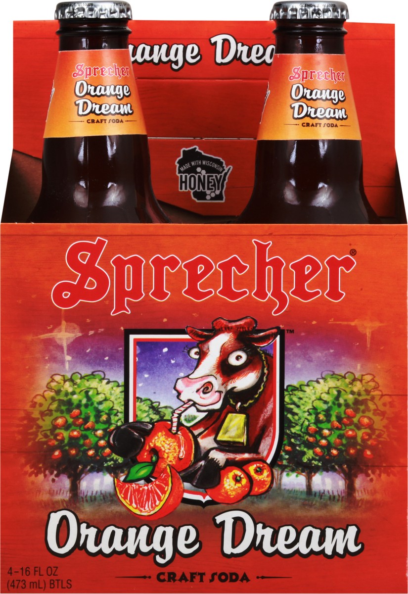 slide 6 of 9, Sprecher Orange Dream Craft Soda 4-16 fl oz Bottles, 4 ct