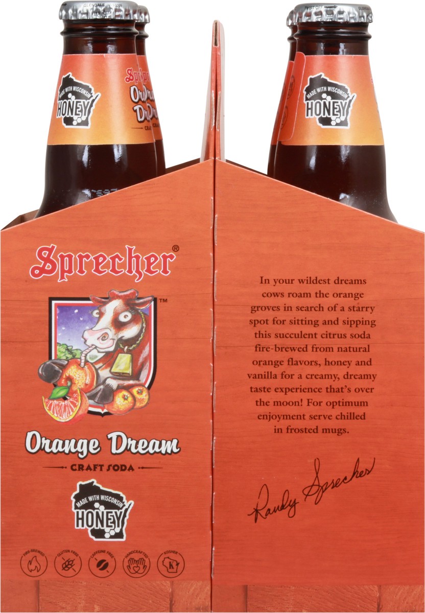 slide 7 of 9, Sprecher Orange Dream Craft Soda 4-16 fl oz Bottles, 4 ct