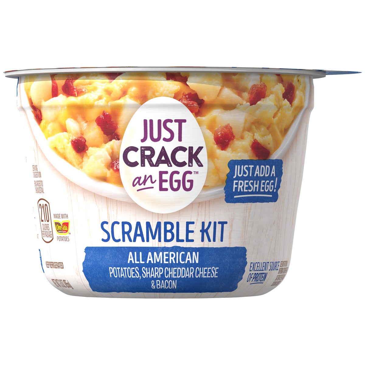 slide 8 of 9, Ore-Ida Just Crack an Egg All American Scramble Kit with Potatoes, Cheese, Bacon - 3oz, 3 oz
