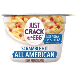 Just Crack an Egg All American Scramble Breakfast Bowl Kit with Potatoes, Sharp Cheddar Cheese and Uncured Bacon Cup