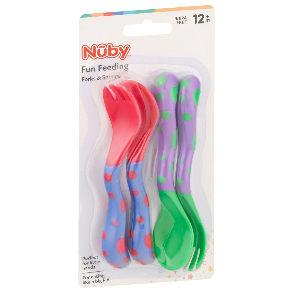 slide 6 of 10, Nuby Fork and Spoon Set, 4 ct