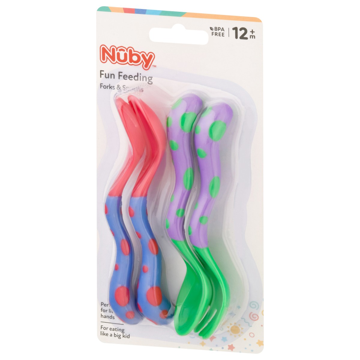 slide 5 of 10, Nuby Fork and Spoon Set, 4 ct