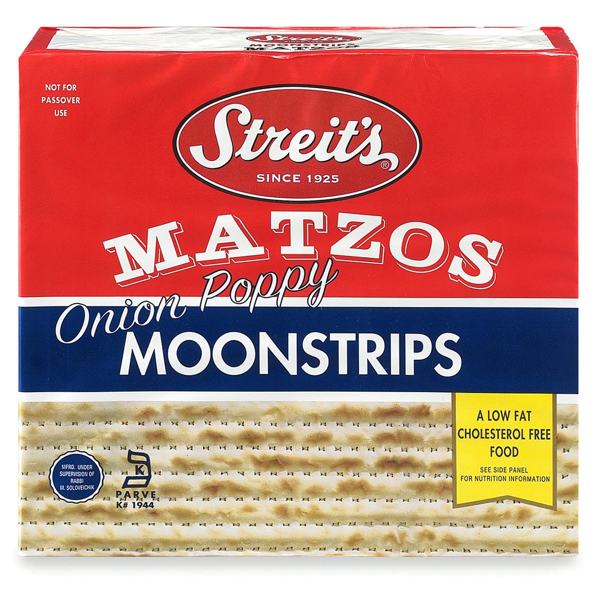 slide 1 of 1, Streit's® moonstrips, onion & poppy matzos, 11 oz