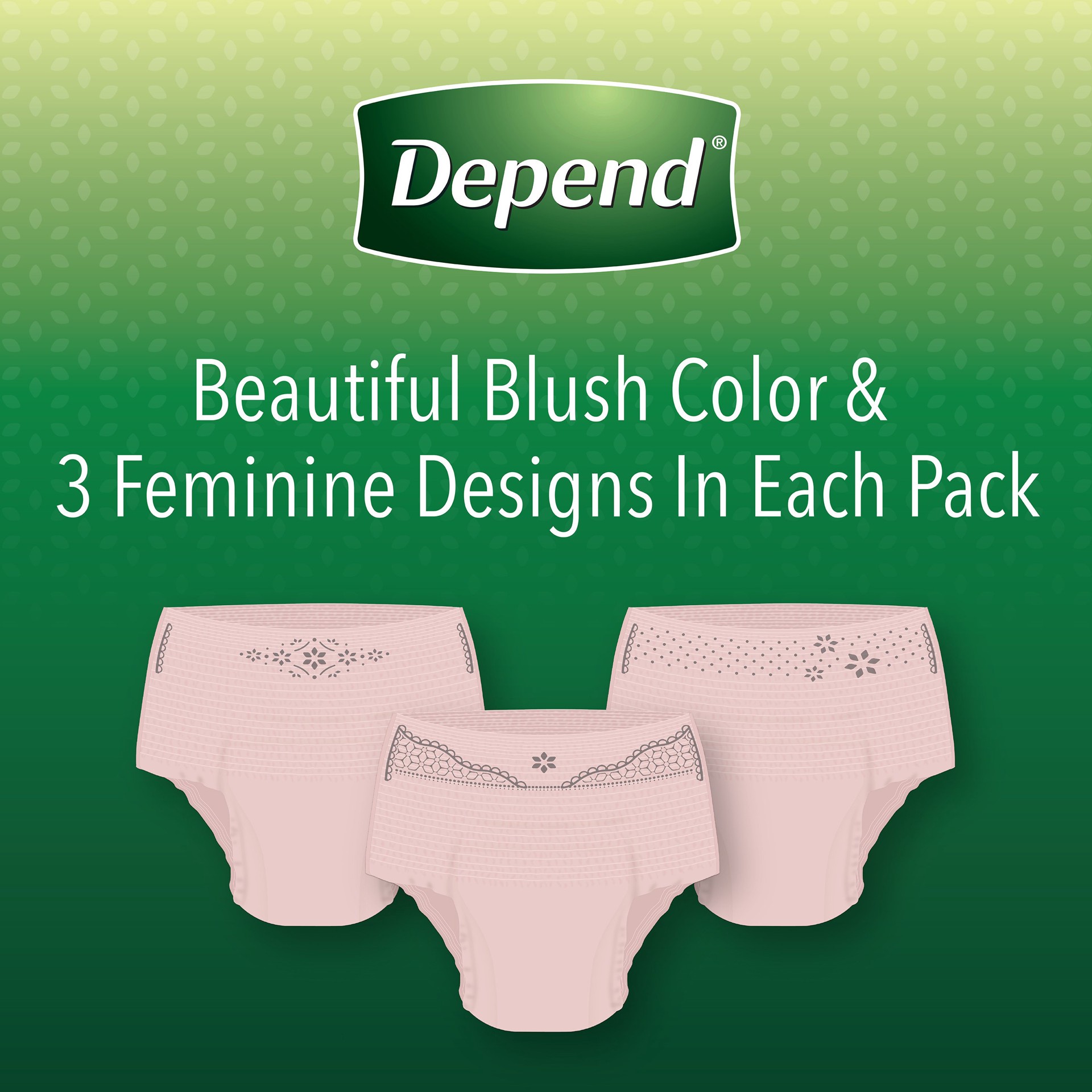 slide 5 of 5, Depend Fit-Flex Adult Incontinence Underwear for Women, Disposable, Maximum Absorbency, Extra-Large, Blush, 26 Count, 26 ct