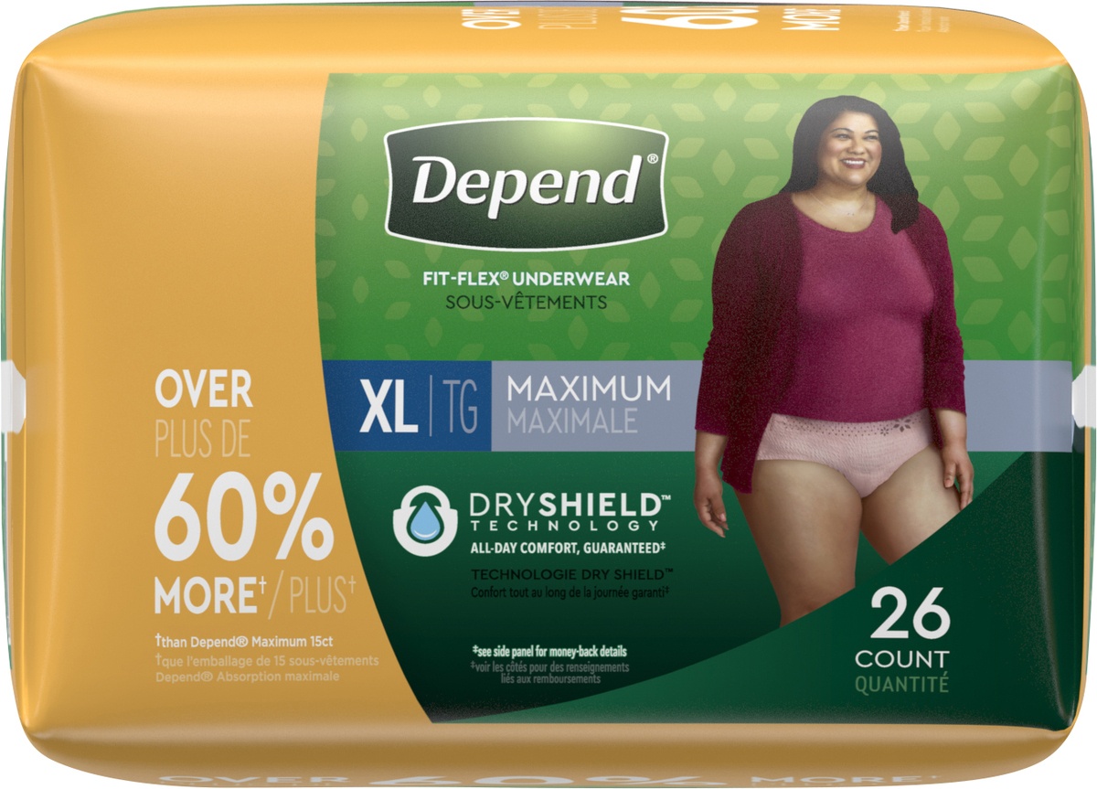 slide 4 of 8, Depend Underwear For Women Maximum Absorbency Xl, 26 ct