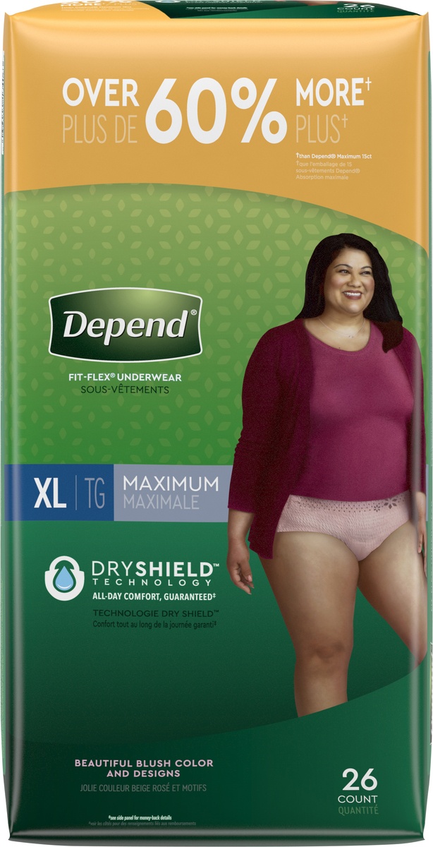 slide 7 of 8, Depend Underwear For Women Maximum Absorbency Xl, 26 ct