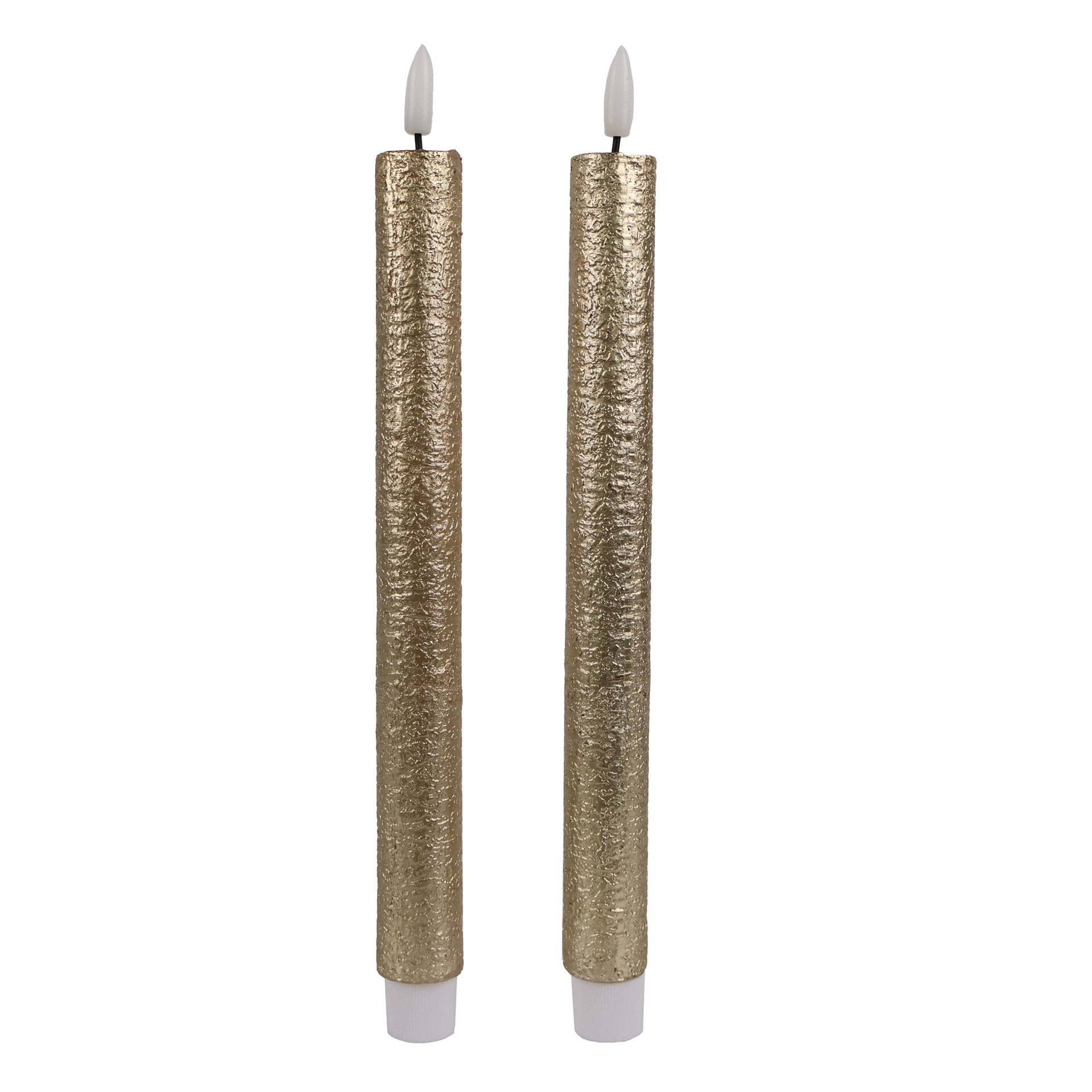 slide 3 of 4, 10.5" Gold Birch Led Wax Taper Candles, 2ct. By Ashland, 2 ct
