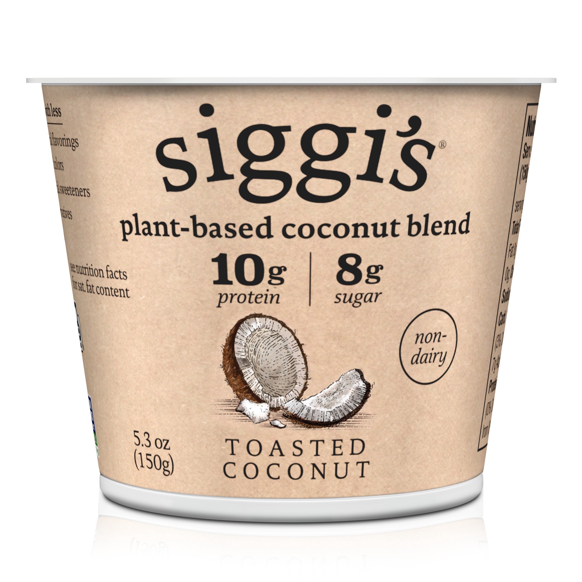 slide 1 of 7, Siggi's Plant-Based Coconut Blend, Toasted Coconut, 5.3 oz