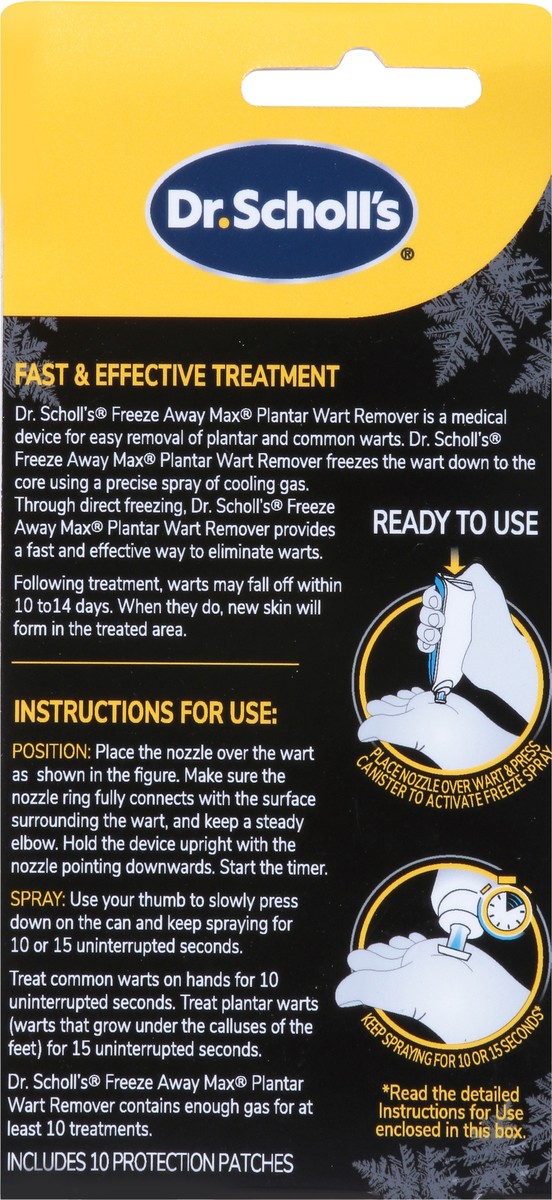 slide 9 of 13, Dr. Scholl's Freeze Away Max Precision Spray Plantar Wart Remover 10 ea, 10 ct