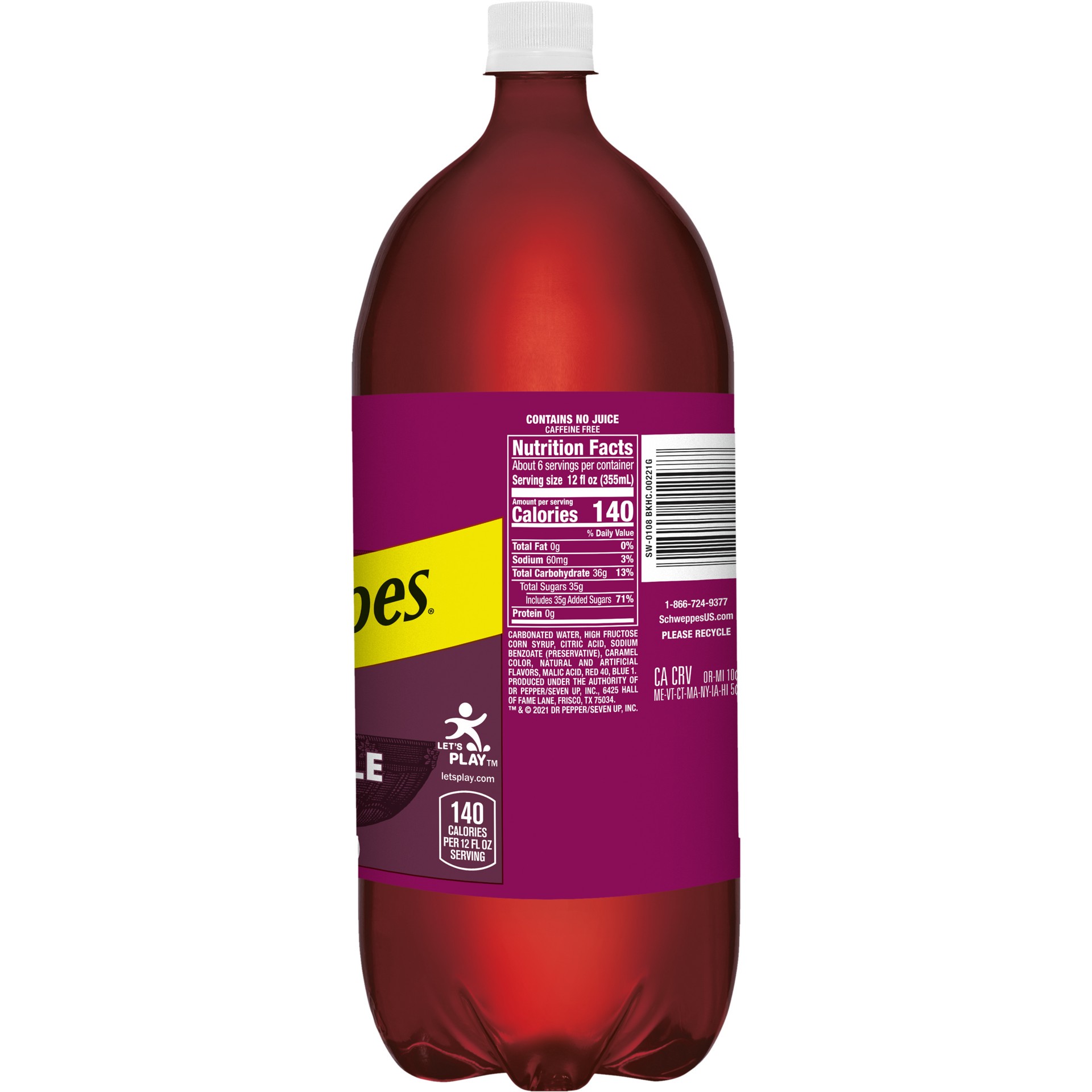 slide 3 of 3, Schweppes Black Cherry Ginger Ale 2 lt, 2 liter