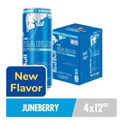 Red Bull Sea Blue Edition Sugar Free Energy Drink - 4 ct; 12 fl oz