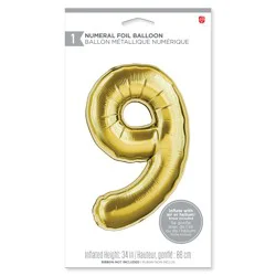 American Greetings Large Gold Foil Number 9 Balloon