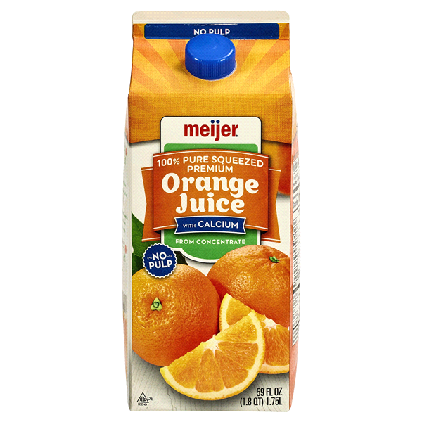 slide 1 of 1, Meijer No Pulp Orange Juice From Concentrate With Calcium, 59 fl oz