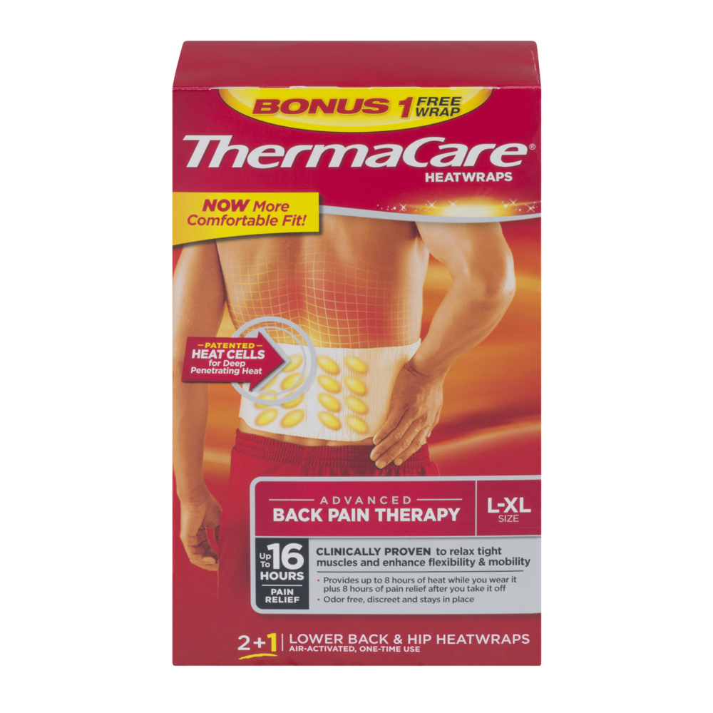 ThermaCare Lower Back & Hip Pain Relief HeatWraps, Large/X-Large - 2 ct