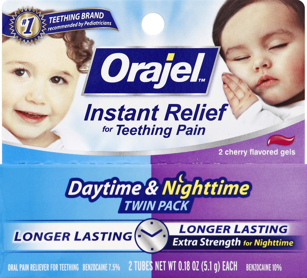 slide 1 of 8, Orajel Baby Orajel Naturals Daytime/Nighttime Teething Gel, 2 ct