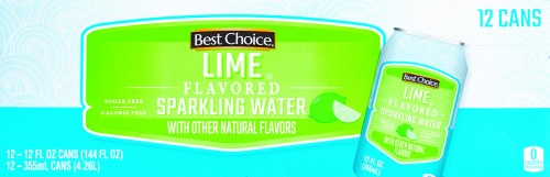 slide 1 of 1, Best Choice Lime Flavored Sparkling Water - 144 oz, 144 oz