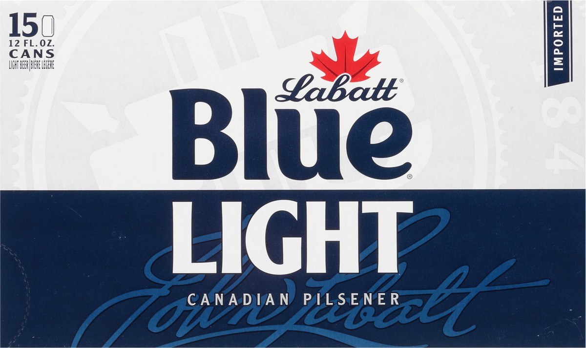 slide 7 of 11, Labatt Blue Imported Canadian Pilsener Light Beer 15 - 12 fl oz Cans, 15 ct; 12 oz