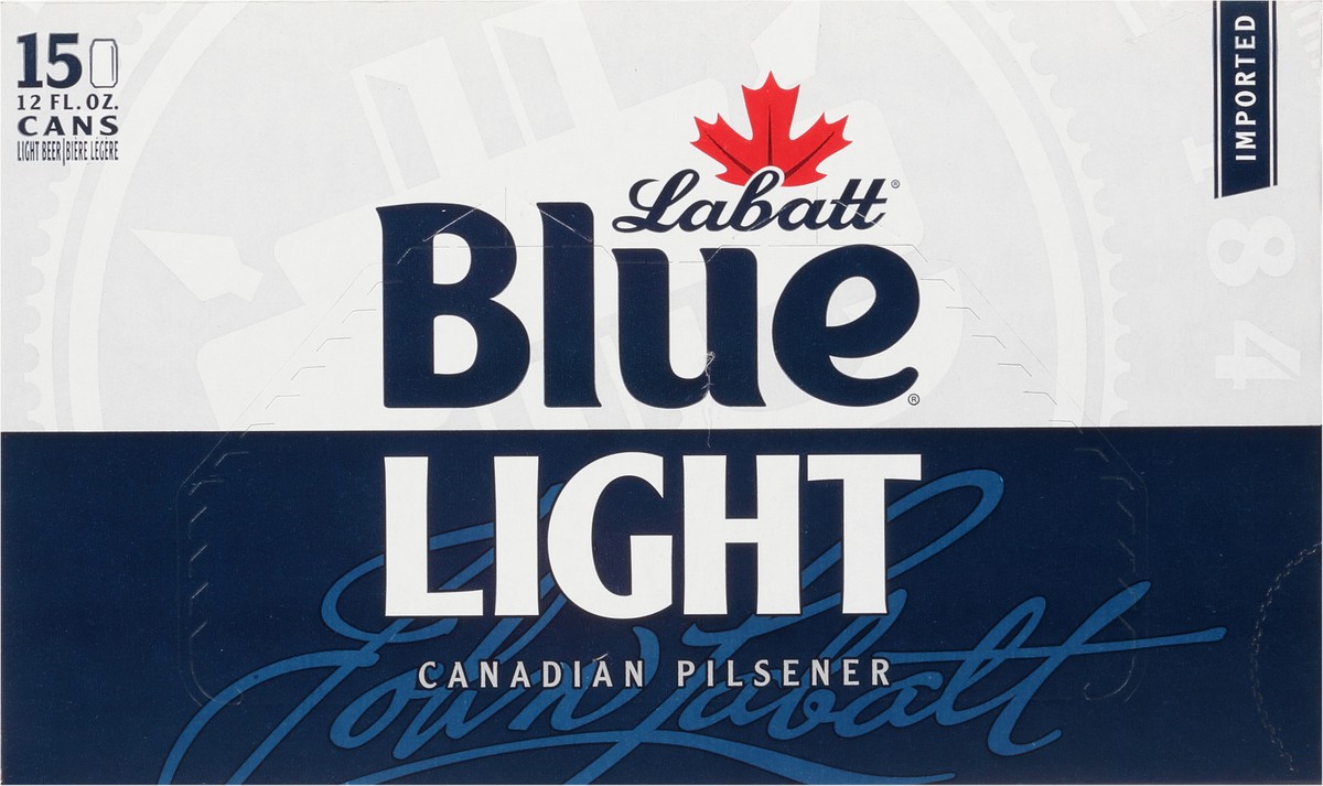 slide 10 of 11, Labatt Blue Imported Canadian Pilsener Light Beer 15 - 12 fl oz Cans, 15 ct; 12 oz