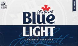 Labatt Blue Light Canadian Pilsener Beer - 15pk/12oz Cans