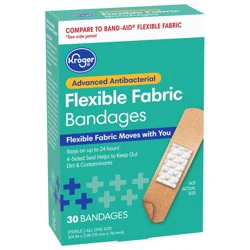 Kroger Advanced Antibacterial 3/4 In X 3 In Fabric Bandages
