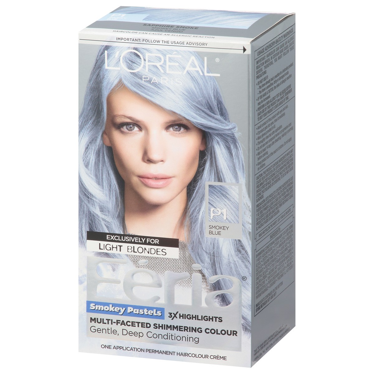 slide 3 of 9, L'Oréal Fería Smokey Blue P1 Smokey Pastels Haircolour Creme 1 ea, 1 ct