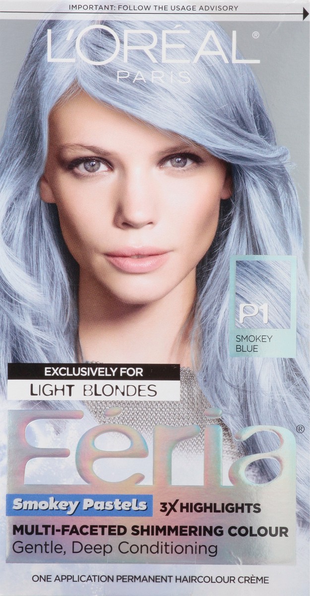 slide 8 of 9, L'Oréal Fería Smokey Blue P1 Smokey Pastels Haircolour Creme 1 ea, 1 ct