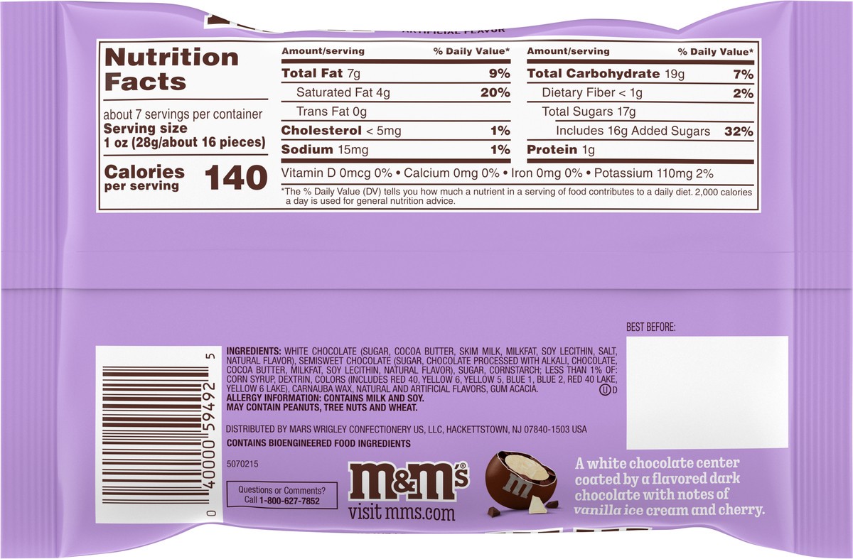slide 5 of 12, M&M's Easter Sundae White Chocolate & Dark Chocolate Easter Candy, 7.44 Oz. Bag, 7.44 oz