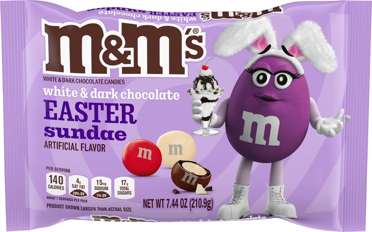slide 7 of 12, M&M's Easter Sundae White Chocolate & Dark Chocolate Easter Candy, 7.44 Oz. Bag, 7.44 oz