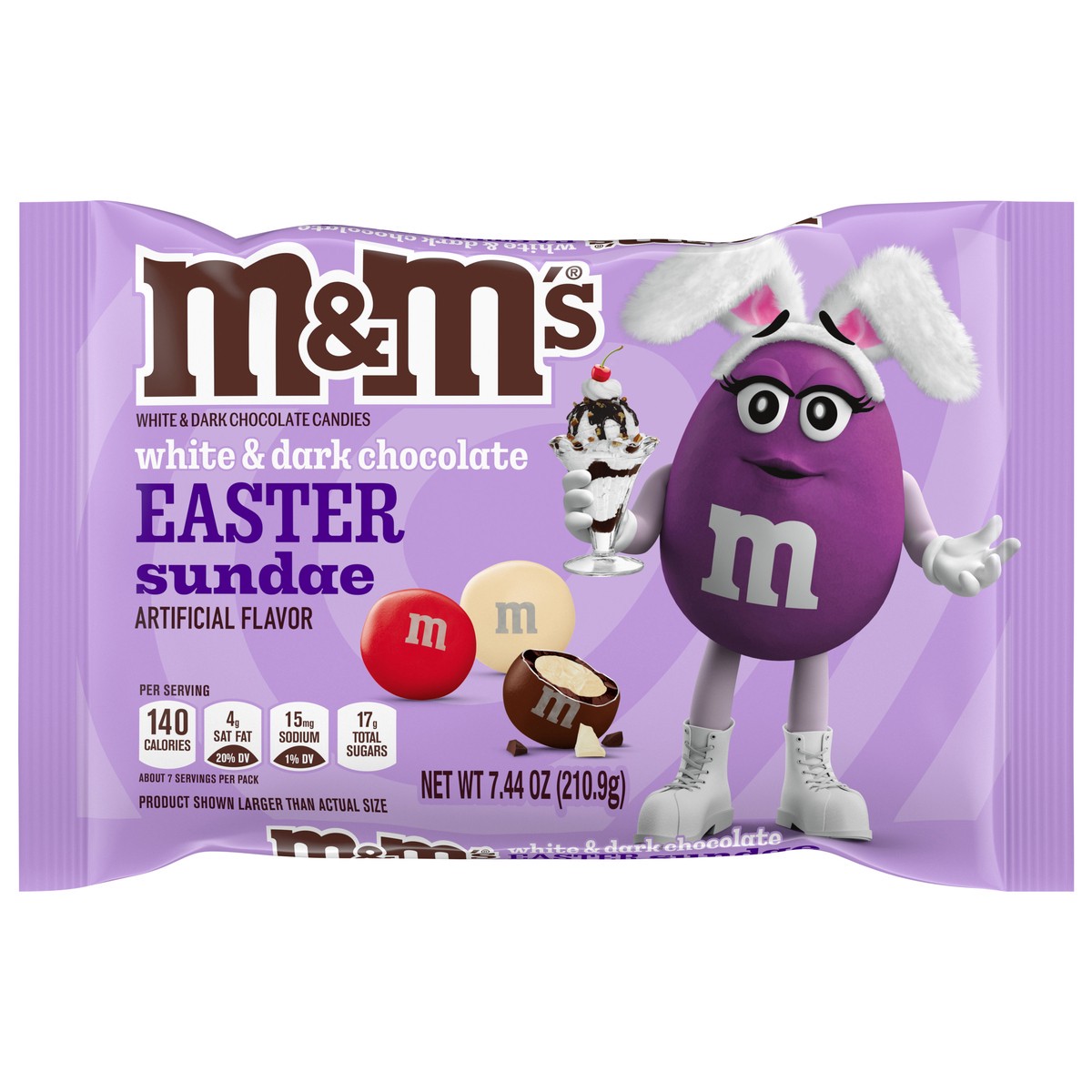 slide 2 of 12, M&M's Easter Sundae White Chocolate & Dark Chocolate Easter Candy, 7.44 Oz. Bag, 7.44 oz