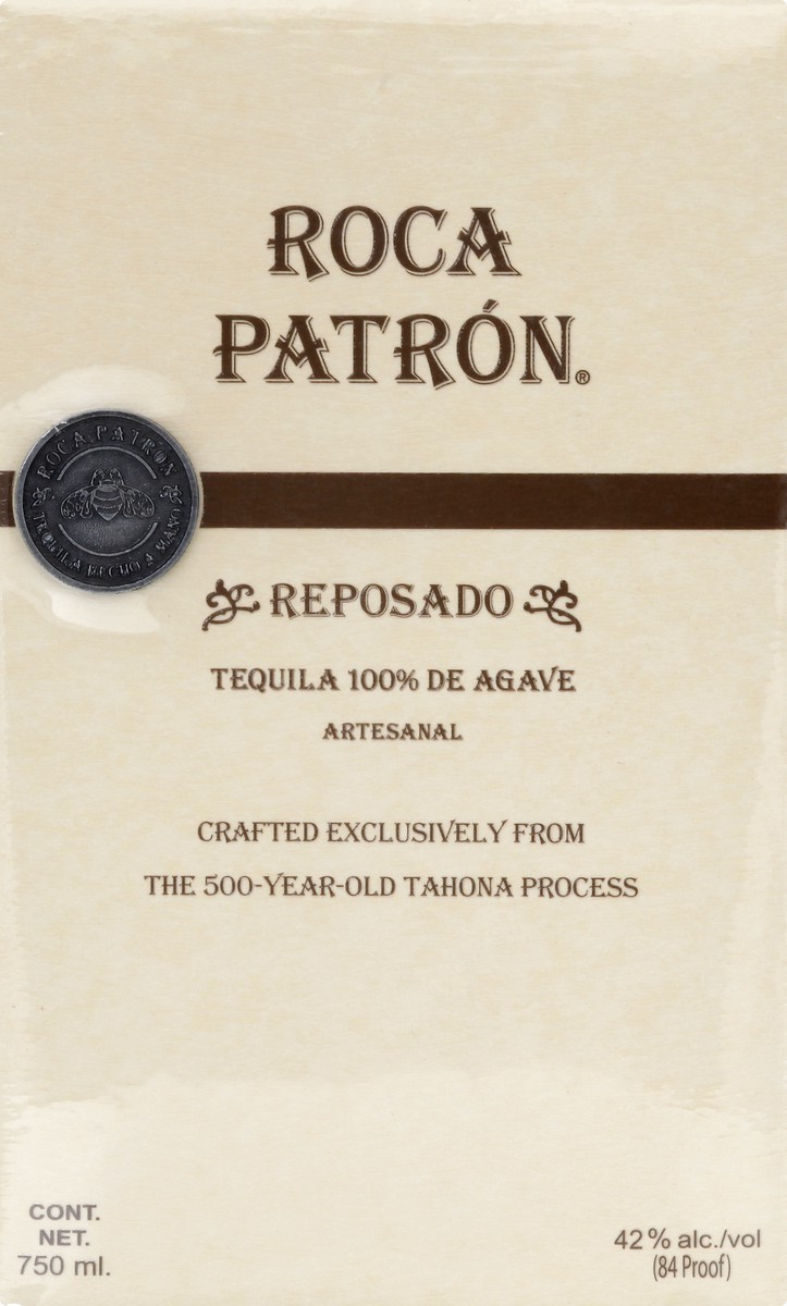 slide 7 of 8, Patrón Roca Patron Reposado 42% 75Cl/750Ml, 750 ml