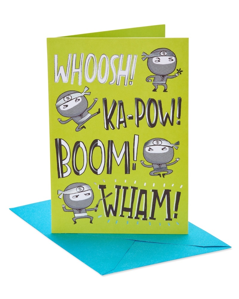 slide 1 of 1, American Greetings Ninja Birthday Card For Kid, 1 ct