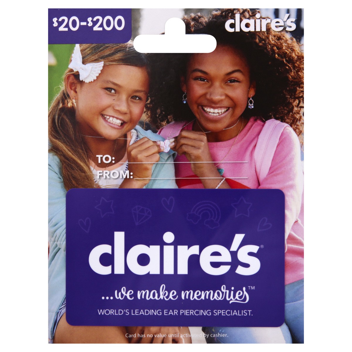 slide 2 of 7, Claires $20-$200 We Make Memories Gift Card 1 ea, 1 ct