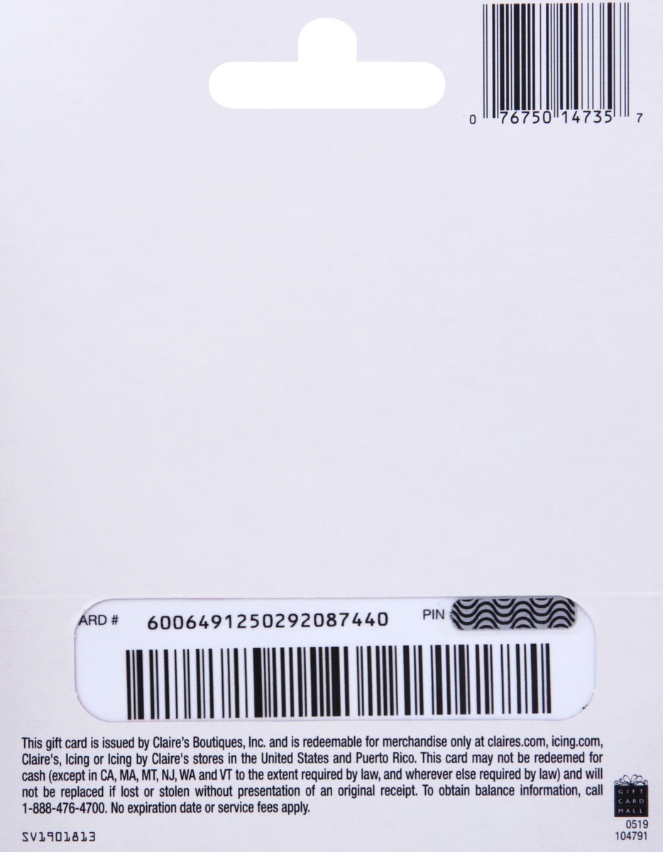 slide 4 of 7, Claires $20-$200 We Make Memories Gift Card 1 ea, 1 ct