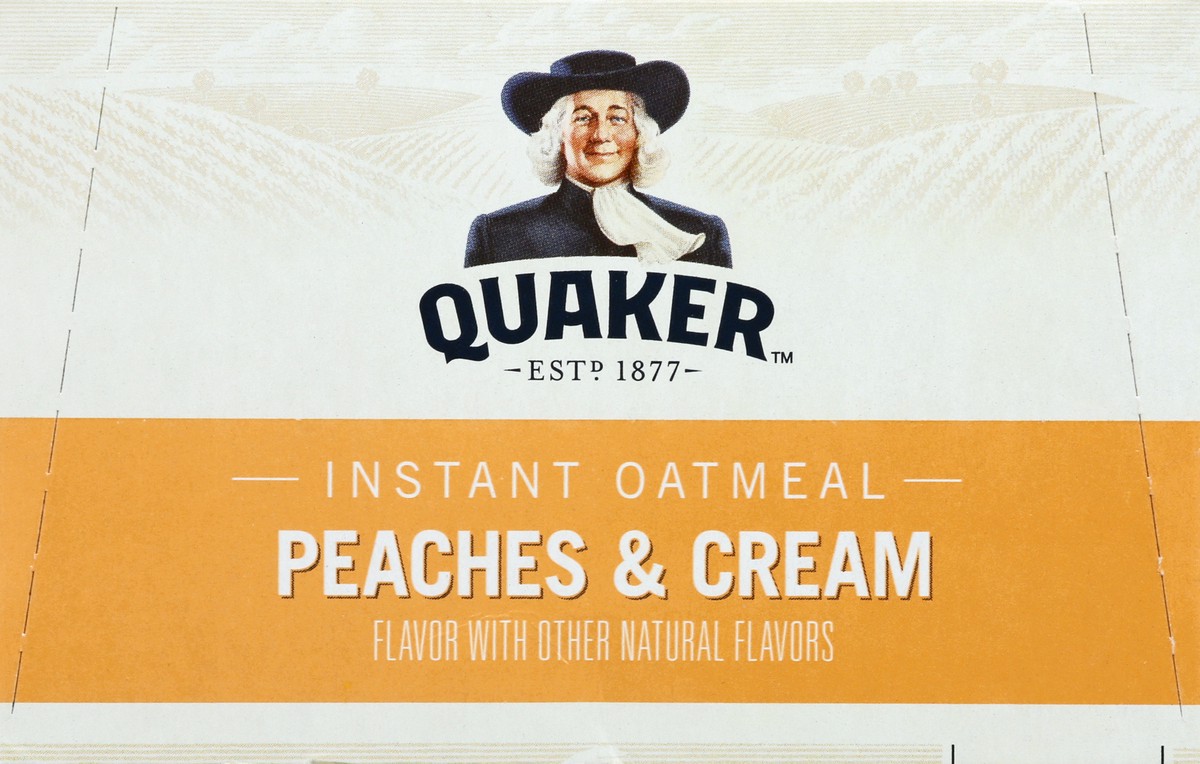 slide 8 of 10, Quaker Peaches & Cream Instant Oatmeal 10Pk, 10 ct