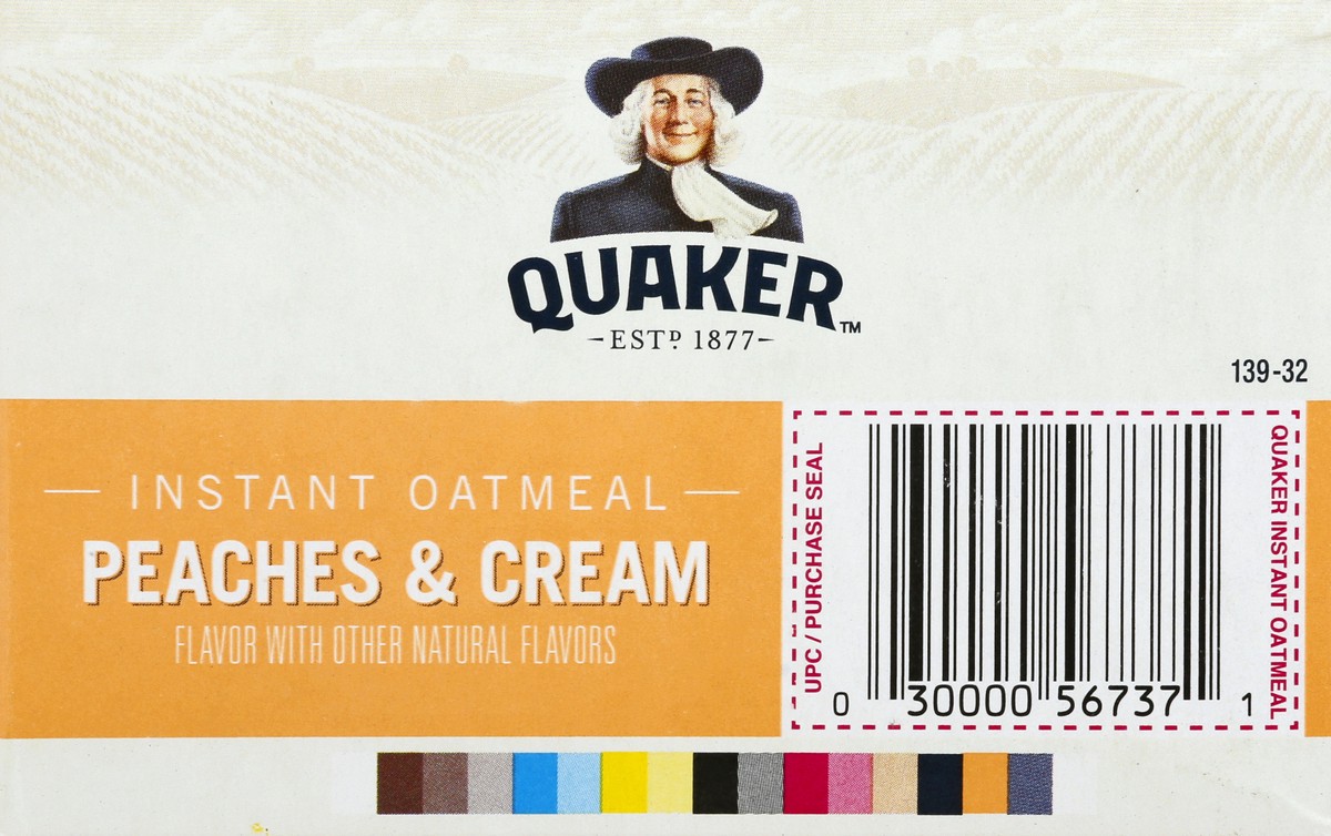 slide 5 of 10, Quaker Peaches & Cream Instant Oatmeal 10Pk, 10.5 oz