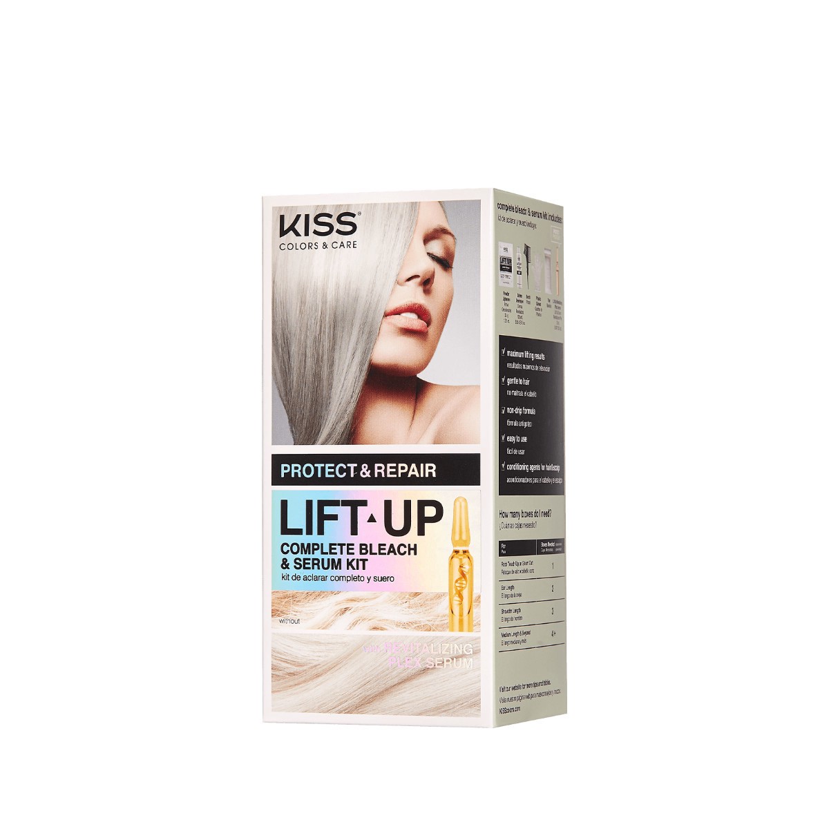 slide 1 of 1, KISS COLORS & CARE KISS Lift Up Complete Hair Bleach & Rose Pink Toner Kit, Gentle Conditioning Formula that Reduces Brassiness, Complete 6-Pc DIY Bleach Kit, ROSE, 1 ct