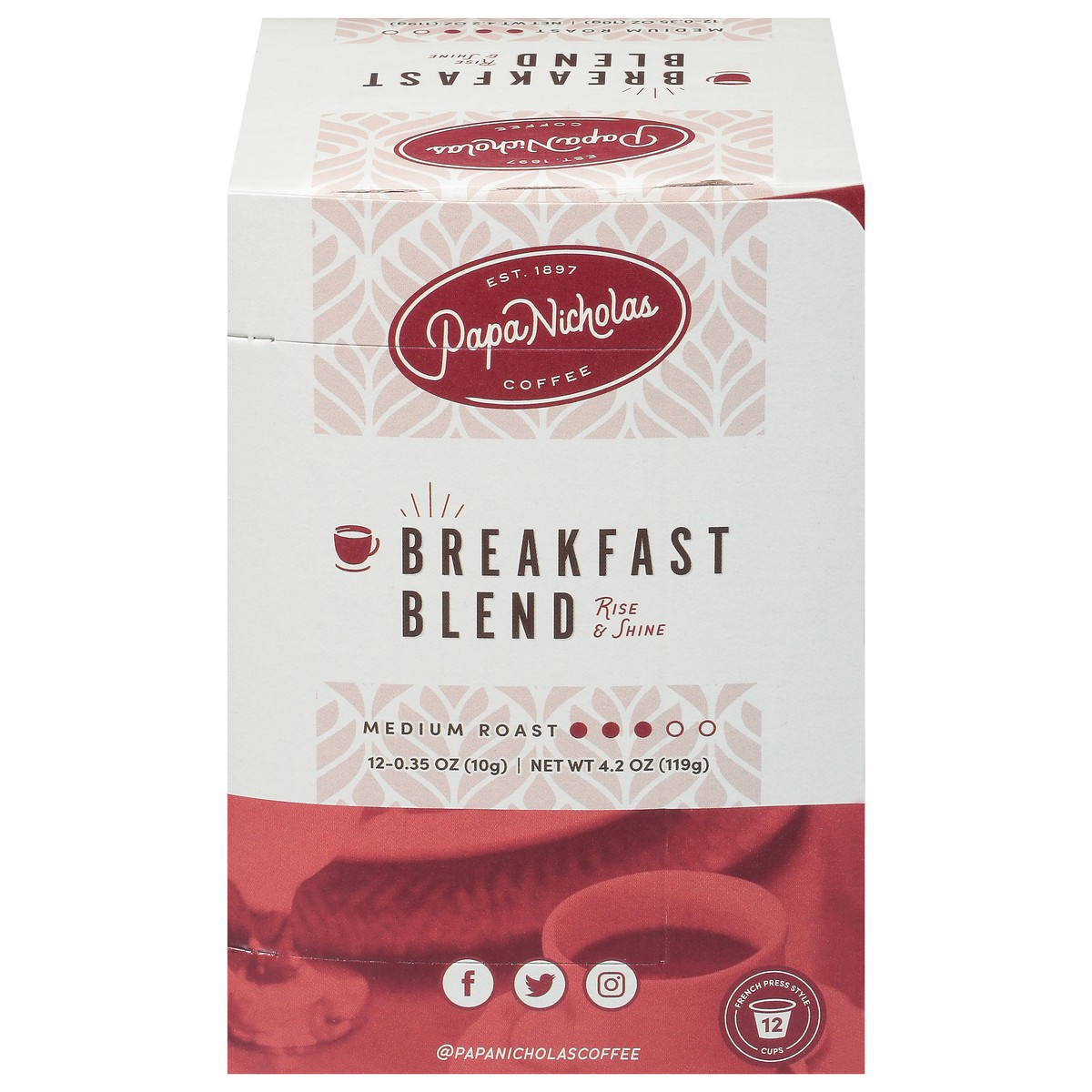 slide 1 of 10, PapaNicholas Coffee Medium Roast Breakfast Blend Coffee - 12 ct, 12 ct