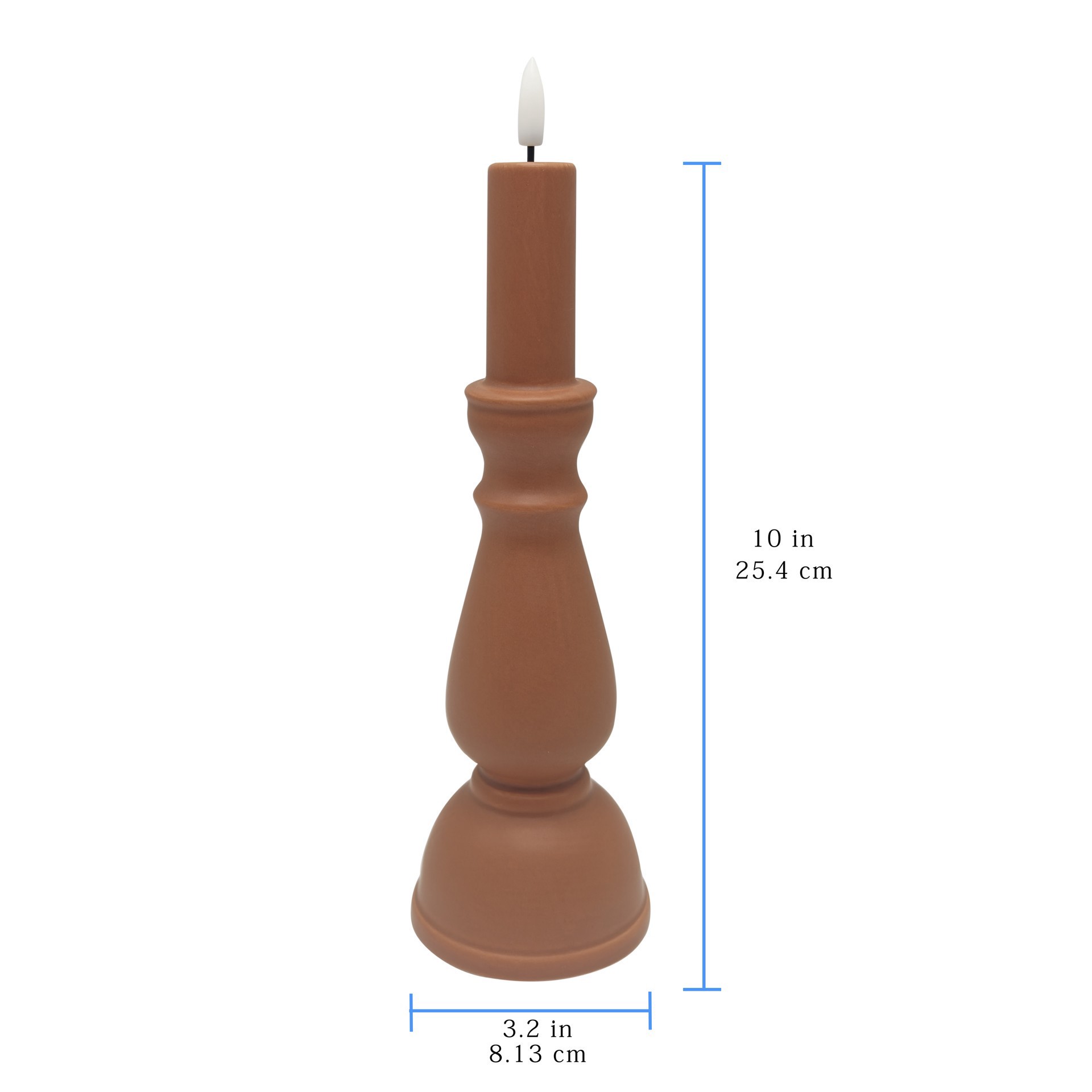 slide 2 of 3, 10" Led Ceramic Taper Candle By Ashland, 10 in
