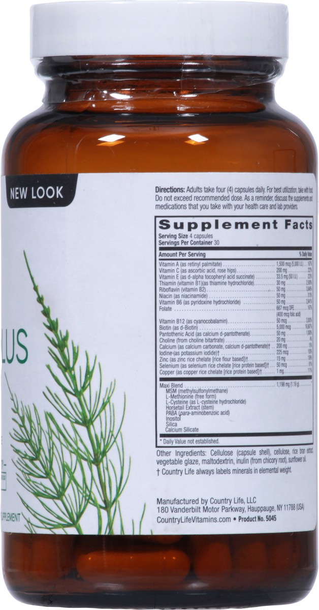 slide 8 of 9, Country Life Maxi-Hair Plus 5000 mcg Skin & Nails 120 Vegetarian Capsules, 120 ct