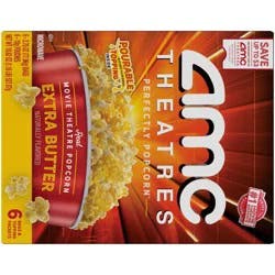 AMC Theatres Perfectly Popcorn Microwave Movie Theatre Extra Butter Popcorn - 6 ea